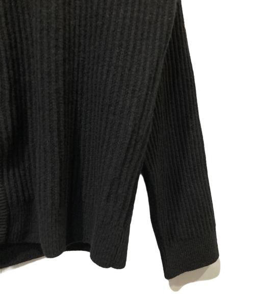 maison kitsune（メゾンキツネ）MAISON KITSUNE (メゾンキツネ) FOX HEAD WOOL RIBBED CARDIGAN / フォックス・ヘッド・ウール・リブド・カーディガン ブラック サイズ:Lの古着・服飾アイテム