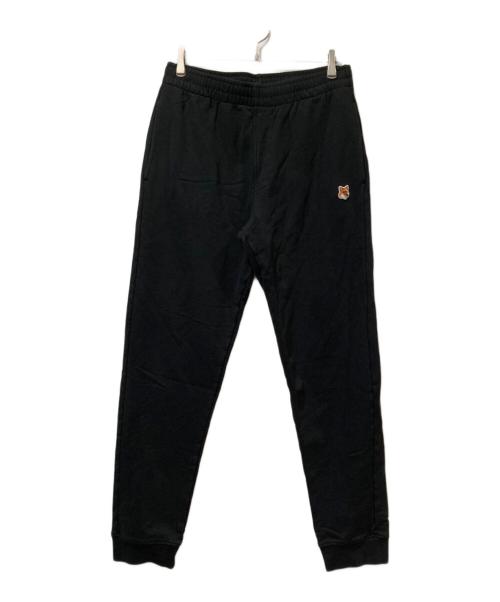maison kitsune（メゾンキツネ）MAISON KITSUNE (メゾンキツネ) FOX HEAD PATCH REGULAR JOG PANTS ブラック サイズ:XLの古着・服飾アイテム