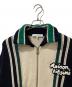 中古・古着 MAISON KITSUNE (メゾンキツネ) KNITTED COLLEGE BLOUSON / ニット・カレッジ・ブルゾン ホワイト×ネイビー サイズ:M：18000円