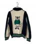 MAISON KITSUNE (メゾンキツネ) KNITTED COLLEGE BLOUSON / ニット・カレッジ・ブルゾン ホワイト×ネイビー サイズ:M：18000円