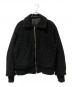 URUウル）の古着「25FW WOOL BOA ZIP UP BLOUSON」｜ブラック