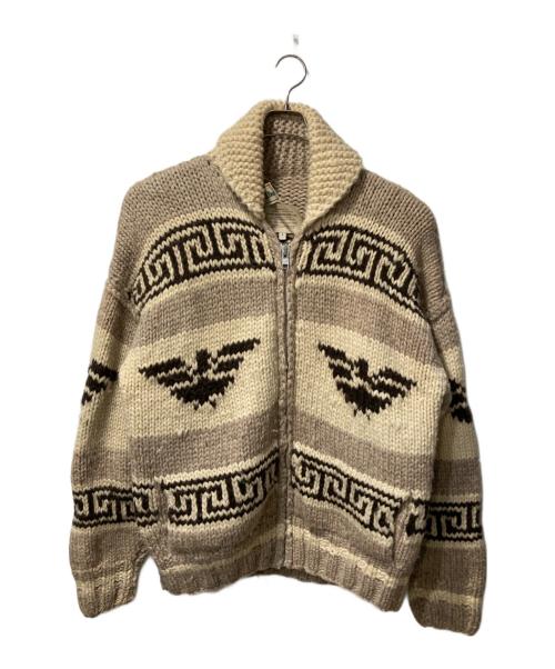 L.L.Bean（エルエルビーン）L.L.Bean (エルエルビーン) サンダーバード柄カウチンウールニットカーディガン ベージュ サイズ:Lの古着・服飾アイテム
