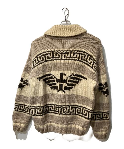 L.L.Bean（エルエルビーン）L.L.Bean (エルエルビーン) サンダーバード柄カウチンウールニットカーディガン ベージュ サイズ:Lの古着・服飾アイテム