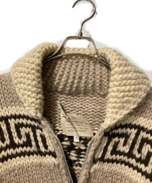 L.L.Bean（エルエルビーン）L.L.Bean (エルエルビーン) サンダーバード柄カウチンウールニットカーディガン ベージュ サイズ:Lの古着・服飾アイテム