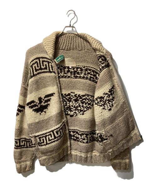 L.L.Bean（エルエルビーン）L.L.Bean (エルエルビーン) サンダーバード柄カウチンウールニットカーディガン ベージュ サイズ:Lの古着・服飾アイテム