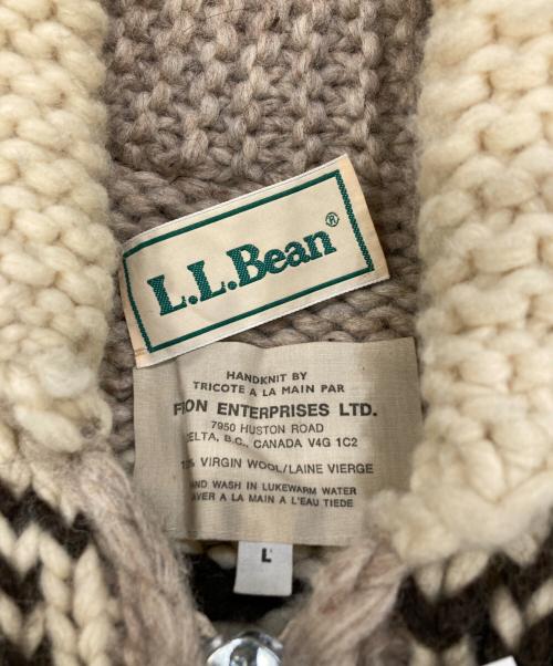 L.L.Bean（エルエルビーン）L.L.Bean (エルエルビーン) サンダーバード柄カウチンウールニットカーディガン ベージュ サイズ:Lの古着・服飾アイテム