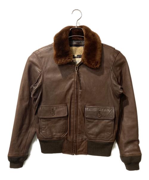 AVIREX（アヴィレックス）AVIREX (アヴィレックス) G-1 襟ボア フライトレザージャケット ブラウン サイズ:Mの古着・服飾アイテム