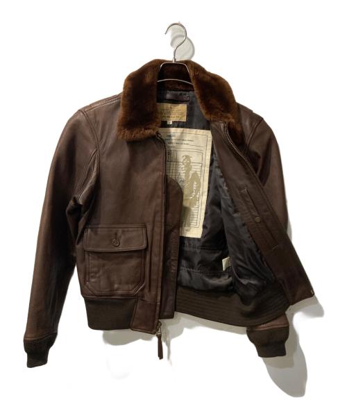 AVIREX（アヴィレックス）AVIREX (アヴィレックス) G-1 襟ボア フライトレザージャケット ブラウン サイズ:Mの古着・服飾アイテム