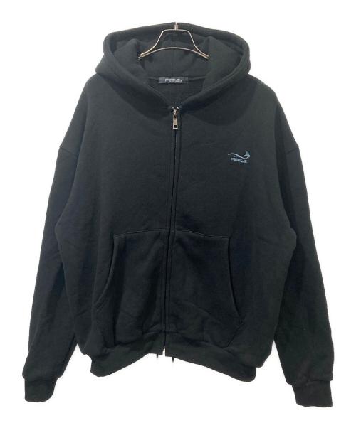 FEELS.（フィールズ）FEELS. (フィールズ) PREMIUM WEIGHT ZIP UP HOODIE ブラック サイズ:Lの古着・服飾アイテム