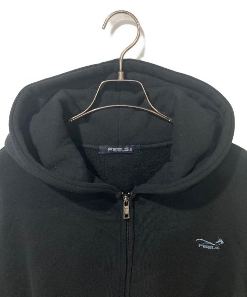 FEELS.（フィールズ）FEELS. (フィールズ) PREMIUM WEIGHT ZIP UP HOODIE ブラック サイズ:Lの古着・服飾アイテム