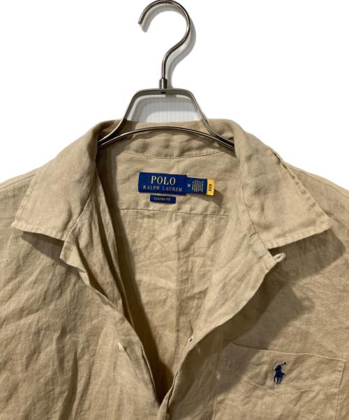POLO RALPH LAUREN（ポロ・ラルフローレン）POLO RALPH LAUREN (ポロ・ラルフローレン) リネンオープンカラーシャツ ベージュ サイズ:Mの古着・服飾アイテム