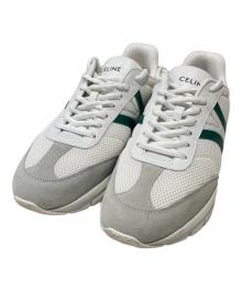 CELINE（セリーヌ）の古着「CR-01 ランナー レースアップ ロースニーカー」｜ホワイト×グリーン