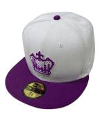 New Era×SUPREMEニューエラ×シュプリーム）の古着「キャップ」｜ホワイト×パープル