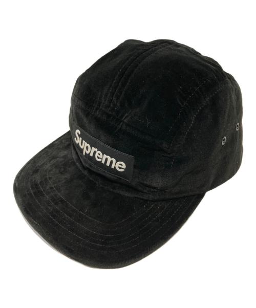 SUPREME（シュプリーム）Supreme (シュプリーム) Velvet Camp Cap ブラックの古着・服飾アイテム