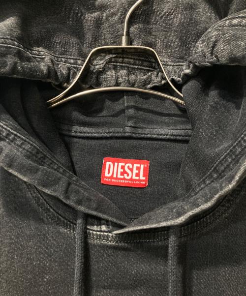 DIESEL（ディーゼル）DIESEL (ディーゼル) D-UM-RIB-NE HOODIE ブラック サイズ:Ⅼの古着・服飾アイテム