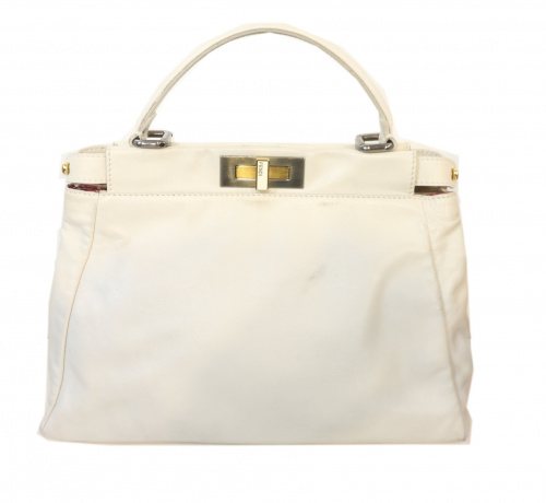 FENDI（フェンディ）FENDI (フェンディ) 2WAYレザーバッグ ホワイト ピーカブー 8BN226の古着・服飾アイテム