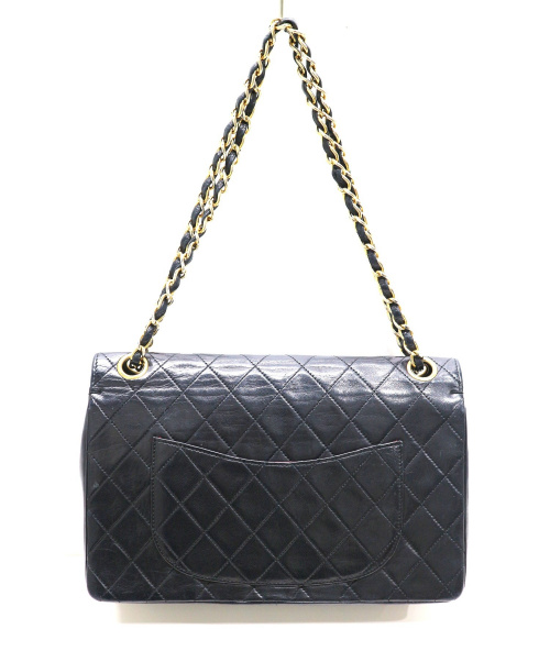CHANEL（シャネル）CHANEL (シャネル) [OLD]ダブルフラップチェーンショルダーバッグ ブラック 80’S ヴィンテージシャネル マトラッセ 0264300の古着・服飾アイテム
