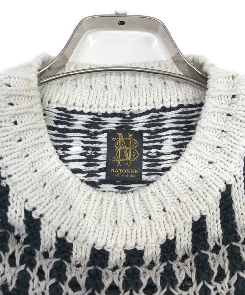 BATONER（バトナ―）BATONER (バトナ―) MIX YARN CREW NECK ブラック サイズ:２の古着・服飾アイテム
