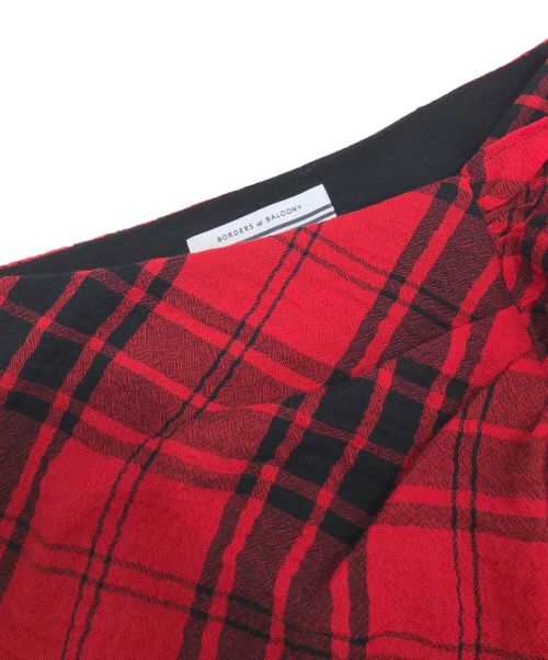 BORDERS at BALCONY（ボーダーズアットバルコニー）BORDERS at BALCONY (ボーダーズアットバルコニー) フリルスカート レッド サイズ:38の古着・服飾アイテム