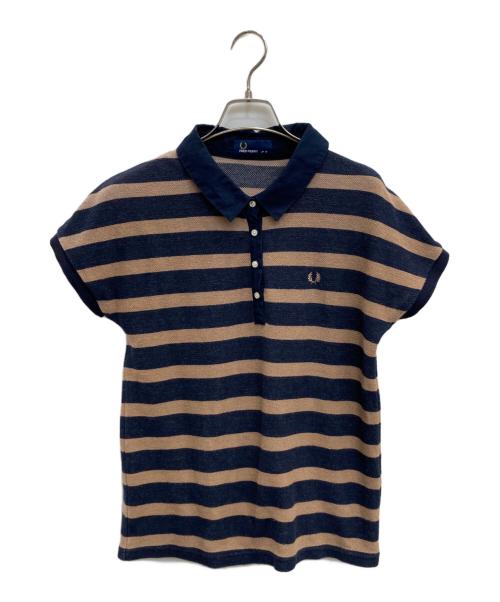 FRED PERRY（フレッドペリー）FRED PERRY (フレッドペリー) ポロシャツ ネイビー×ブラウン サイズ:Mの古着・服飾アイテム