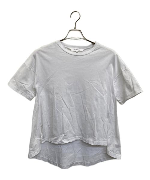 ENFOLD（エンフォルド）ENFOLD (エンフォルド) シルケット天竺 フレアヘムTシャツ ホワイト サイズ:38の古着・服飾アイテム