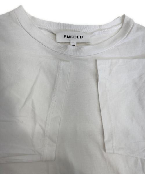 ENFOLD（エンフォルド）ENFOLD (エンフォルド) シルケット天竺 フレアヘムTシャツ ホワイト サイズ:38の古着・服飾アイテム