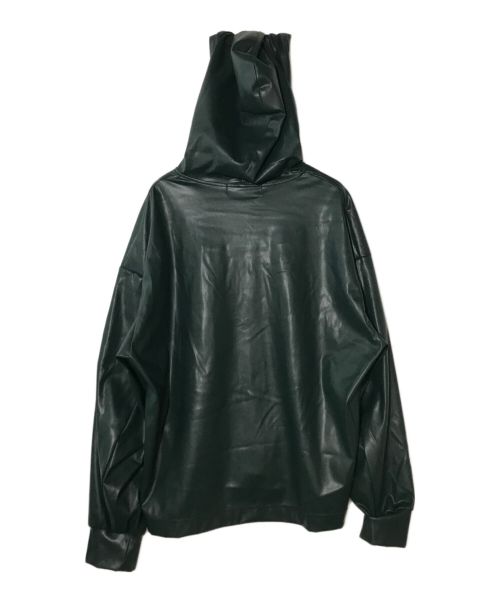 CULLNI（クルニ）CULLNI (クルニ) Faux Leather Dot Button Hoodie Blouson グリーン サイズ:Lの古着・服飾アイテム