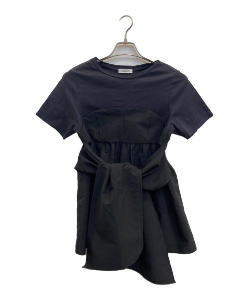 NOLLEY'S（ノーリーズ）NOLLEY'S (ノーリース) ビスチェ風コンビTシャツ ブラック サイズ:38の古着・服飾アイテム