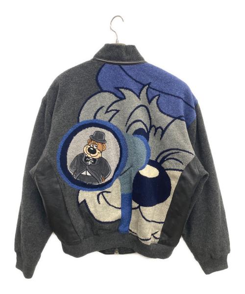 VAZIIE SPORT（バジエスポーツ）VAZIIE SPORT (バジエスポーツ) 袖切り替えラムレザージャケット グレー サイズ:48の古着・服飾アイテム