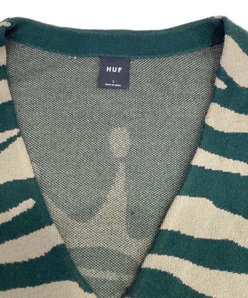 HUF（ハフ）HUF (ハフ) カーディガン グリーン サイズ:Lの古着・服飾アイテム