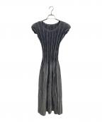 SPECCHIOスペッチオ）の古着「プリーツノースリーブワンピース」｜グレー