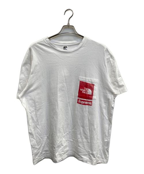 THE NORTH FACE（ザ ノース フェイス）THE NORTH FACE (ザ ノース フェイス) SUPREME (シュプリーム) ポケットTシャツ ホワイト サイズ:Lの古着・服飾アイテム