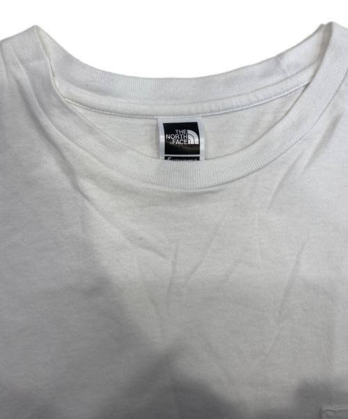 THE NORTH FACE（ザ ノース フェイス）THE NORTH FACE (ザ ノース フェイス) SUPREME (シュプリーム) ポケットTシャツ ホワイト サイズ:Lの古着・服飾アイテム