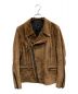 A LEATHER（ア レザー）の古着「ダブルライダースジャケット」｜ブラウン
