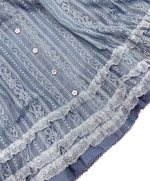 PINK HOUSE（ピンクハウス）PINK HOUSE (ピンクハウス) ローンフリルワンピース ブルー サイズ:-の古着・服飾アイテム