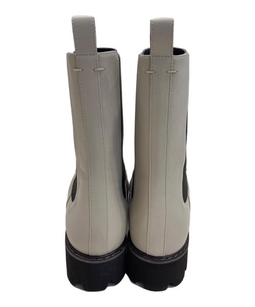 卑弥呼（ヒミコ）卑弥呼 (ヒミコ) 撥水レザーサイドゴアトラックソールブーツ ベージュ サイズ:25.5cmの古着・服飾アイテム