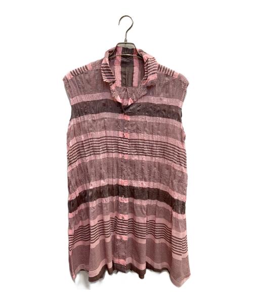 PLEATS PLEASE（プリーツプリーズ）PLEATS PLEASE (プリーツプリーズ) ノースリーブシャツ ピンク サイズ:3の古着・服飾アイテム