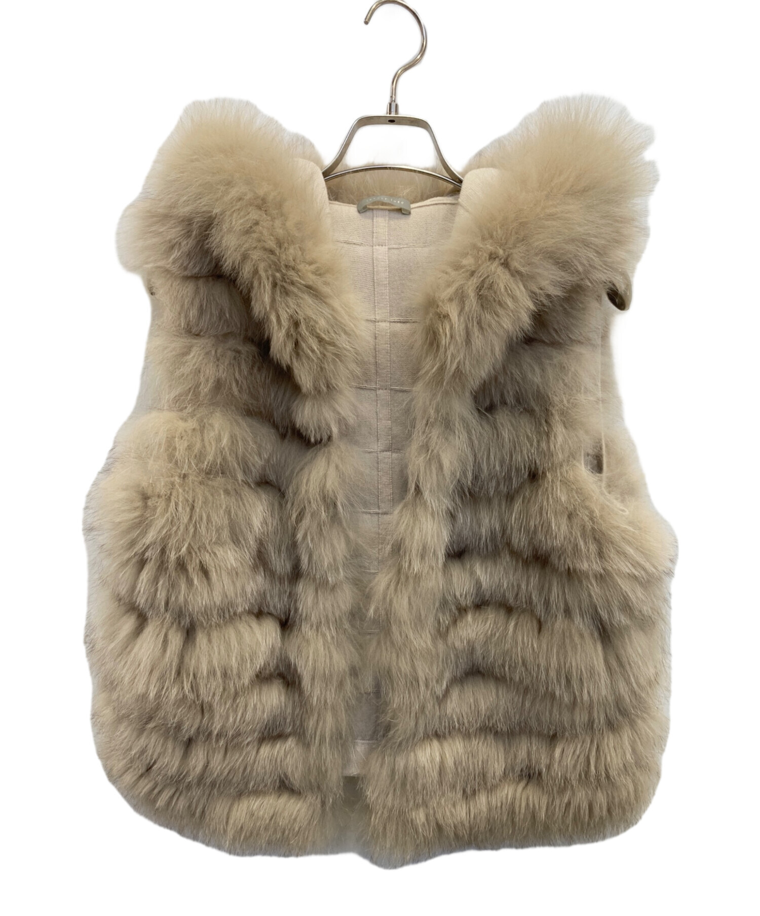 theory ファーベスト フォックス ベージュ 中古・古着通販】theory (セオリー) フォックスファーベスト