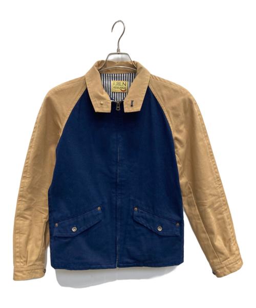 印（イン）印 (イン) バイカラースウィングトップ ベージュ×ネイビー サイズ:Mの古着・服飾アイテム