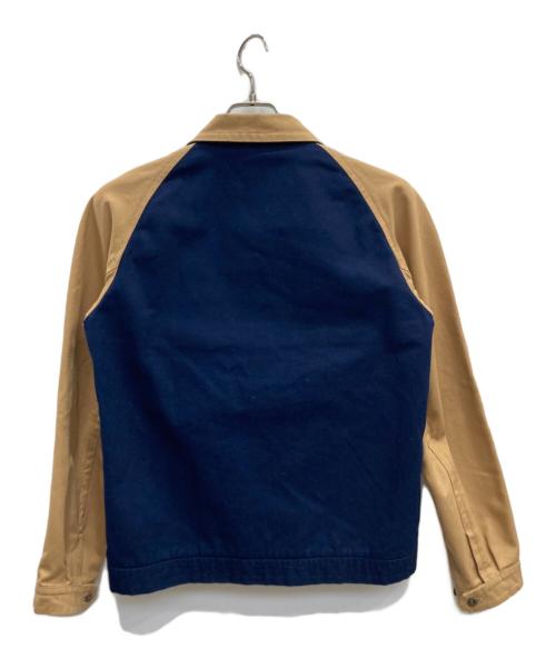 印（イン）印 (イン) バイカラースウィングトップ ベージュ×ネイビー サイズ:Mの古着・服飾アイテム