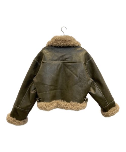 MURUA（ムルーア）MURUA (ムルーア) ヴィンテージライクショートフェイクムートン ジャケット カーキ サイズ:Fの古着・服飾アイテム