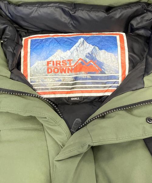 FIRST DOWN（ファーストダウン）FIRST DOWN (ファーストダウン) パネルショートダウンジャケット グリーン サイズ:Sの古着・服飾アイテム