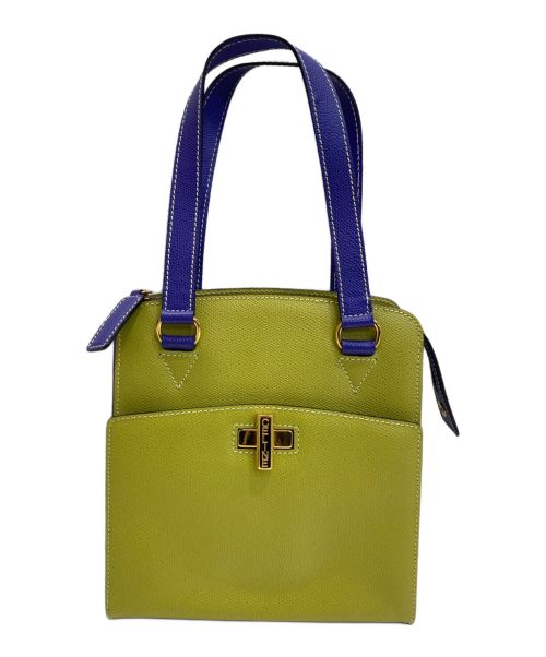 CELINE（セリーヌ）CELINE (セリーヌ) ハンドバッグ イエロー×グリーンの古着・服飾アイテム