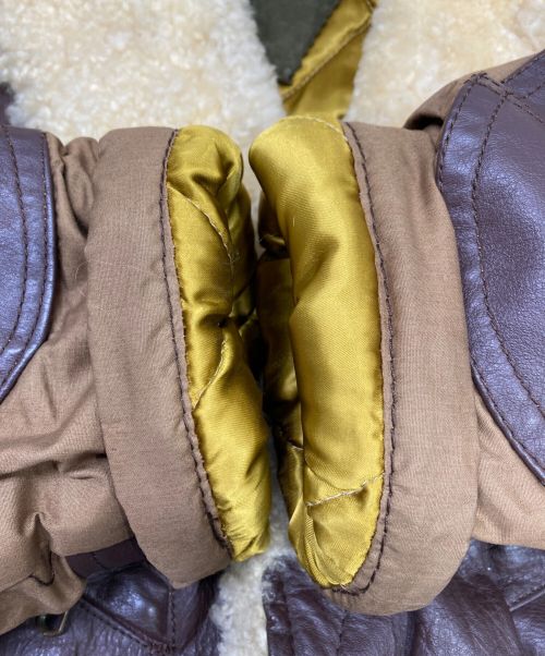 C.P COMPANY（シーピーカンパニー）C.P COMPANY (シーピーカンパニー) 中綿レザー切替ジャケット ブラウン サイズ:46の古着・服飾アイテム