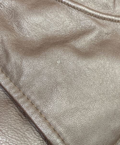 C.P COMPANY（シーピーカンパニー）C.P COMPANY (シーピーカンパニー) 中綿レザー切替ジャケット ブラウン サイズ:46の古着・服飾アイテム