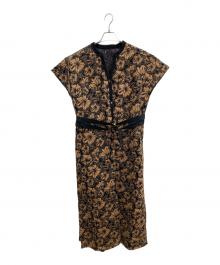 EBONY（エボニー）の古着「カットジャガードノースリーブワンピース」｜ブラウン