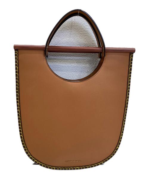 CHARLES & KEITH（チャールズアンドキース）CHARLES & KEITH (チャールズ＆キース) Uシェイプ ホイップステッチトート ブラウン サイズ:Ⅼの古着・服飾アイテム