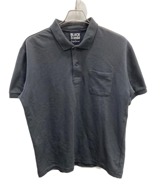 BLACK Scandal Yohji Yamamoto（ブラックスキャンダルヨウジヤマモト）BLACK Scandal Yohji Yamamoto (ブラックスキャンダルヨウジヤマモト) ポロシャツ ブラック サイズ:4の古着・服飾アイテム