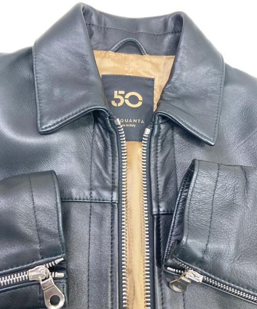 Cinquanta（チンクワンタ）Cinquanta (チンクワンタ) ラムレザージャケット ブラック サイズ:42の古着・服飾アイテム