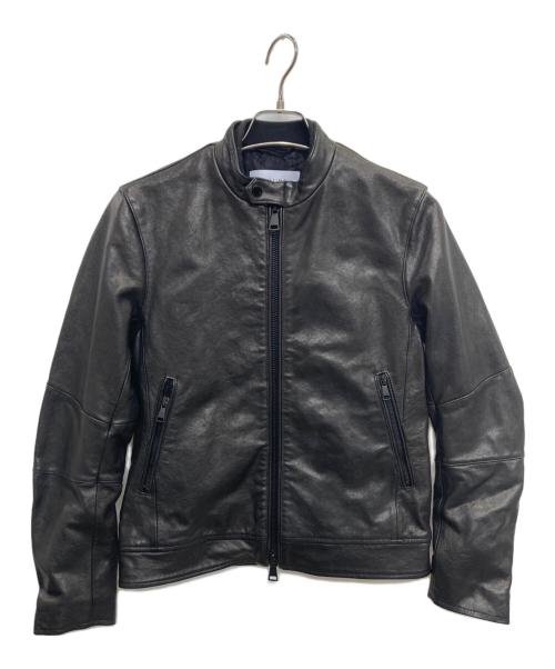 AOURE（アウール）AOURE (アウール) ウォッシュドレザー ライダースジャケット ブラック サイズ:Sの古着・服飾アイテム